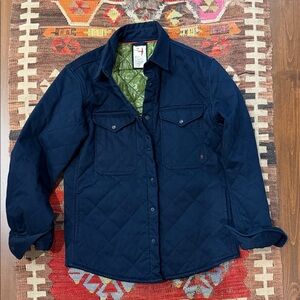 Relwen Navy Quilted Jacket with Green Lining